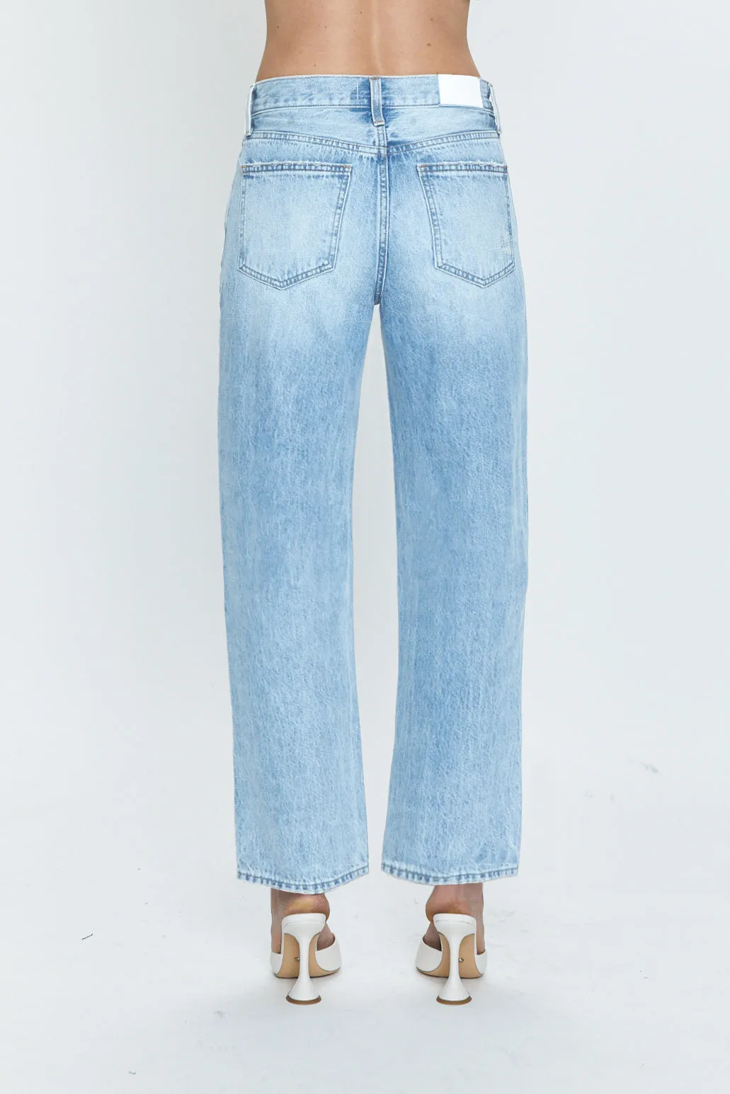 Pistola Lexi Mid Rise Bowed Straight Jeans in Enchanted Vintage