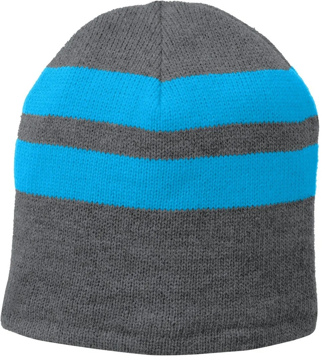 Port & Company Fleece-Lined Striped Beanie Cap