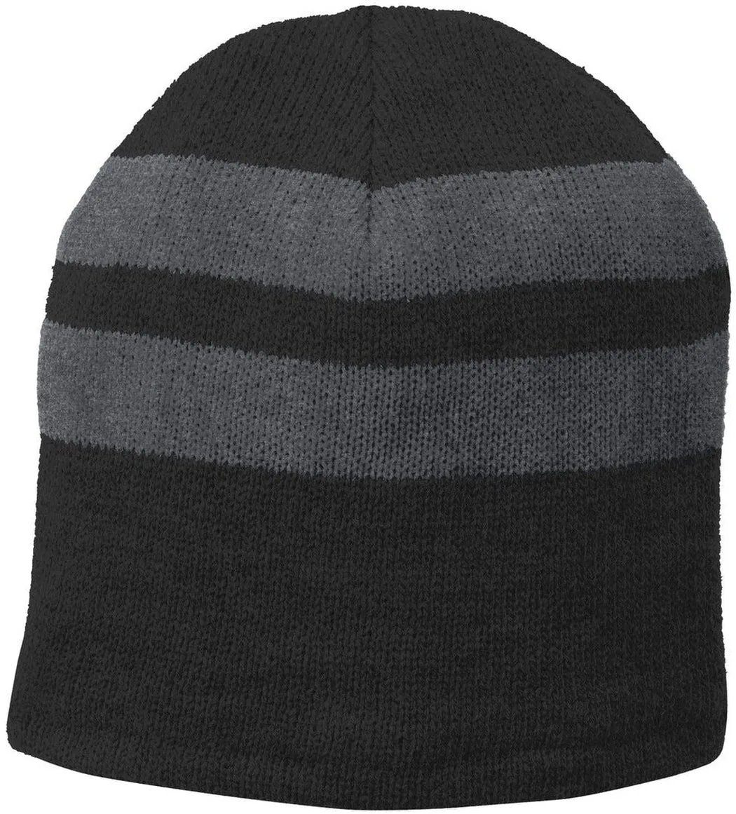 Port & Company Fleece-Lined Striped Beanie Cap