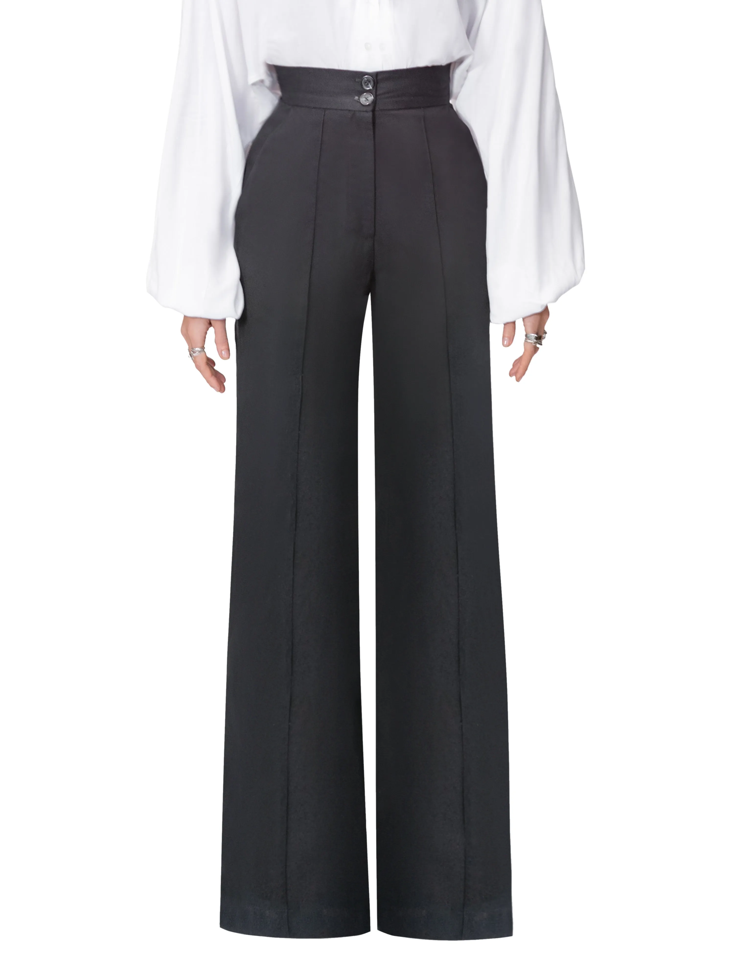 "Gabrielle" Black High Waist Pants