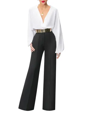 "Gabrielle" Black High Waist Pants