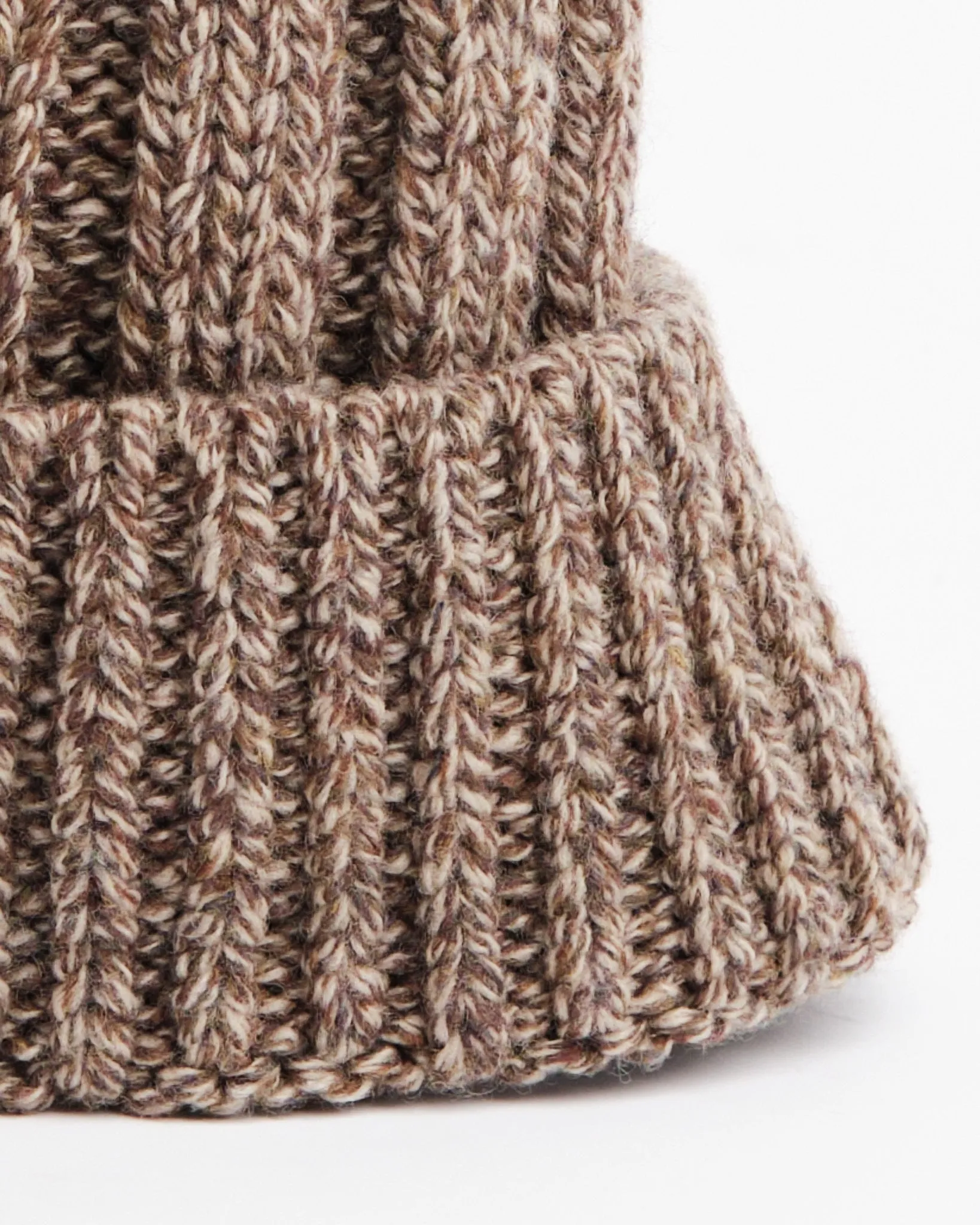 Rib Beanie Heather Brown