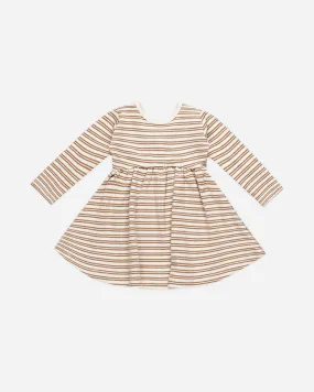 Ribbed Long Sleeve Dress || Golden Stripe