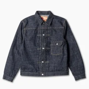 Rinsed Indigo Selvedge Cinch Back Denim Jacket