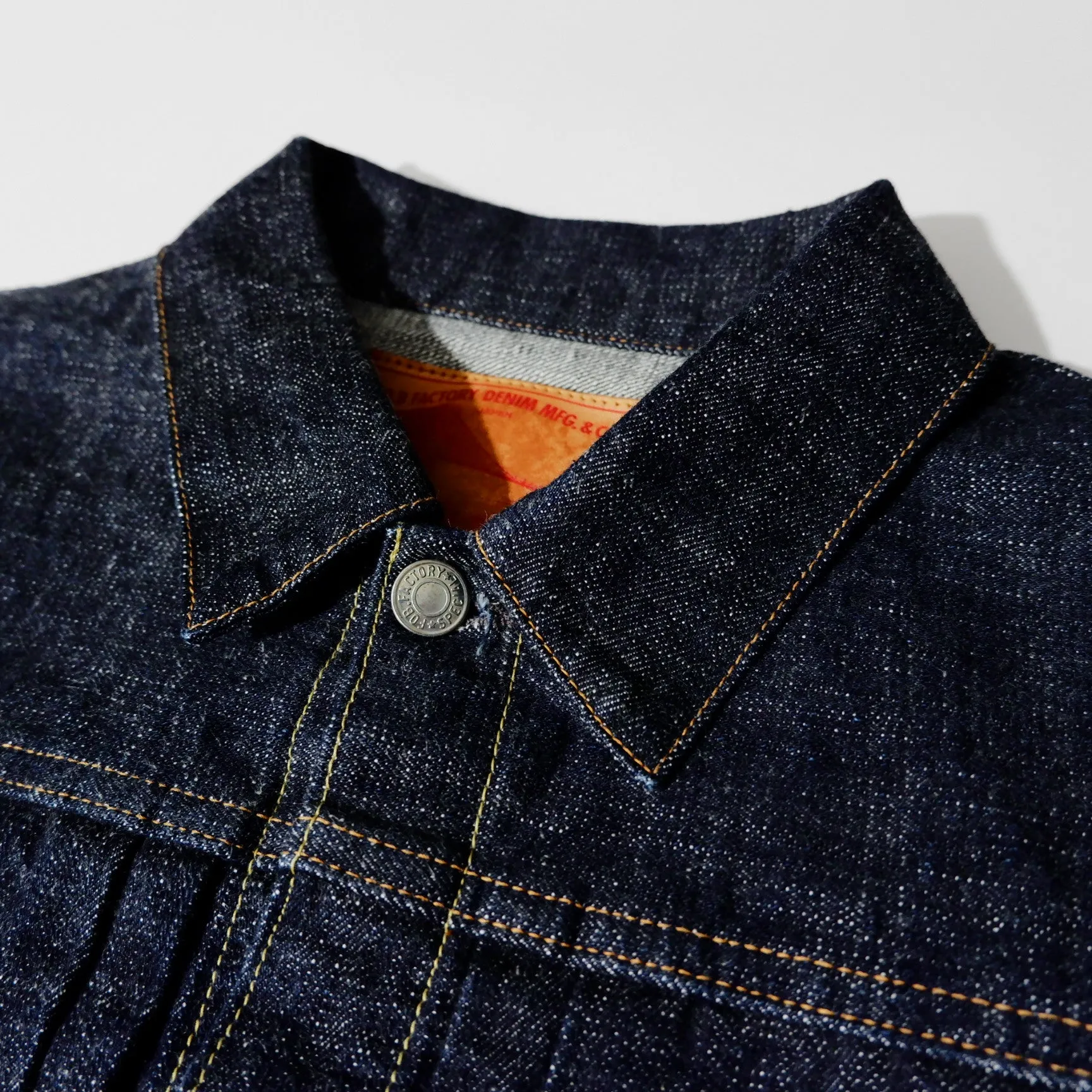 Rinsed Indigo Selvedge Cinch Back Denim Jacket