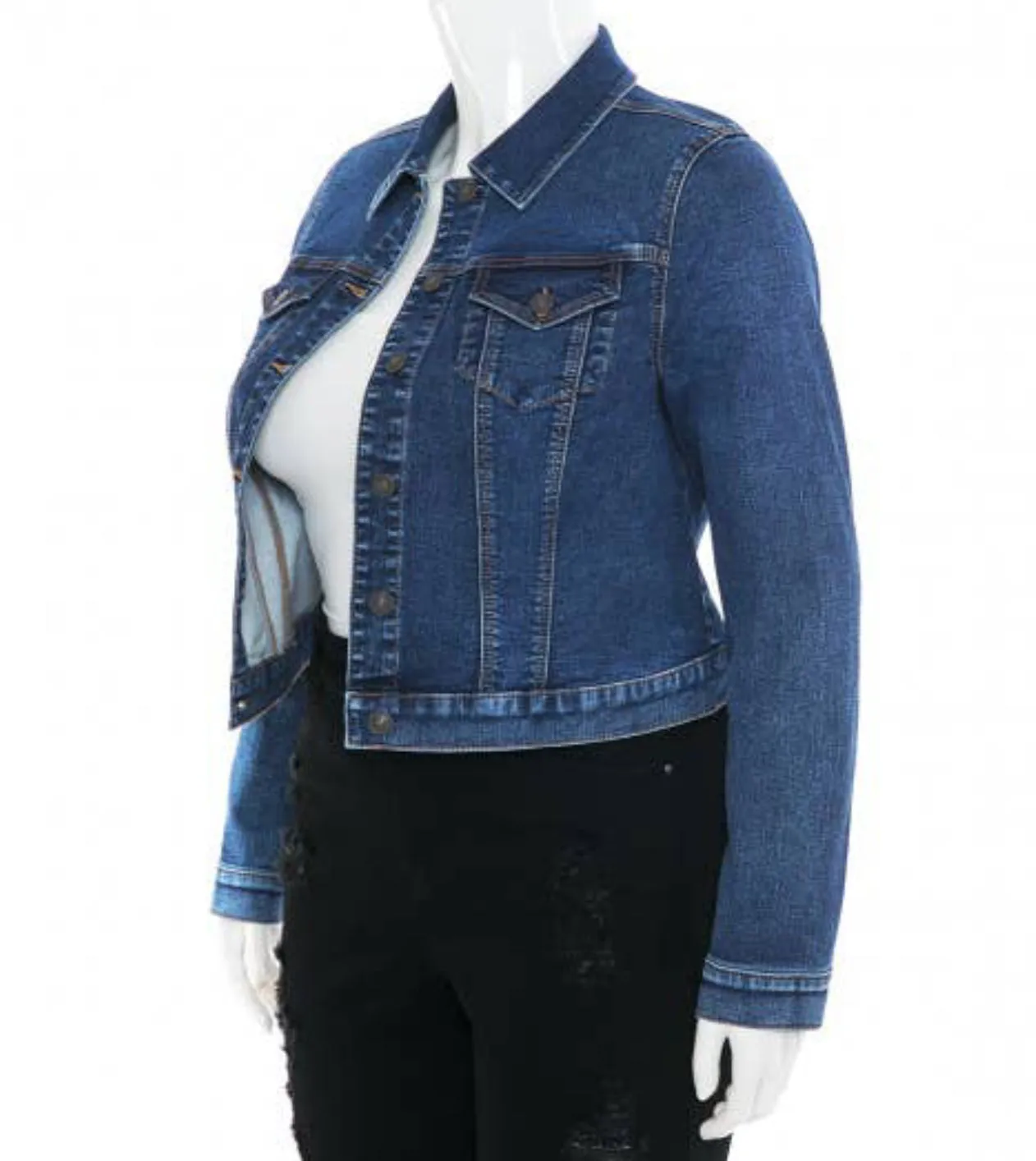 RK Apparel Slim Fit Denim Jacket-PLUS SIZE