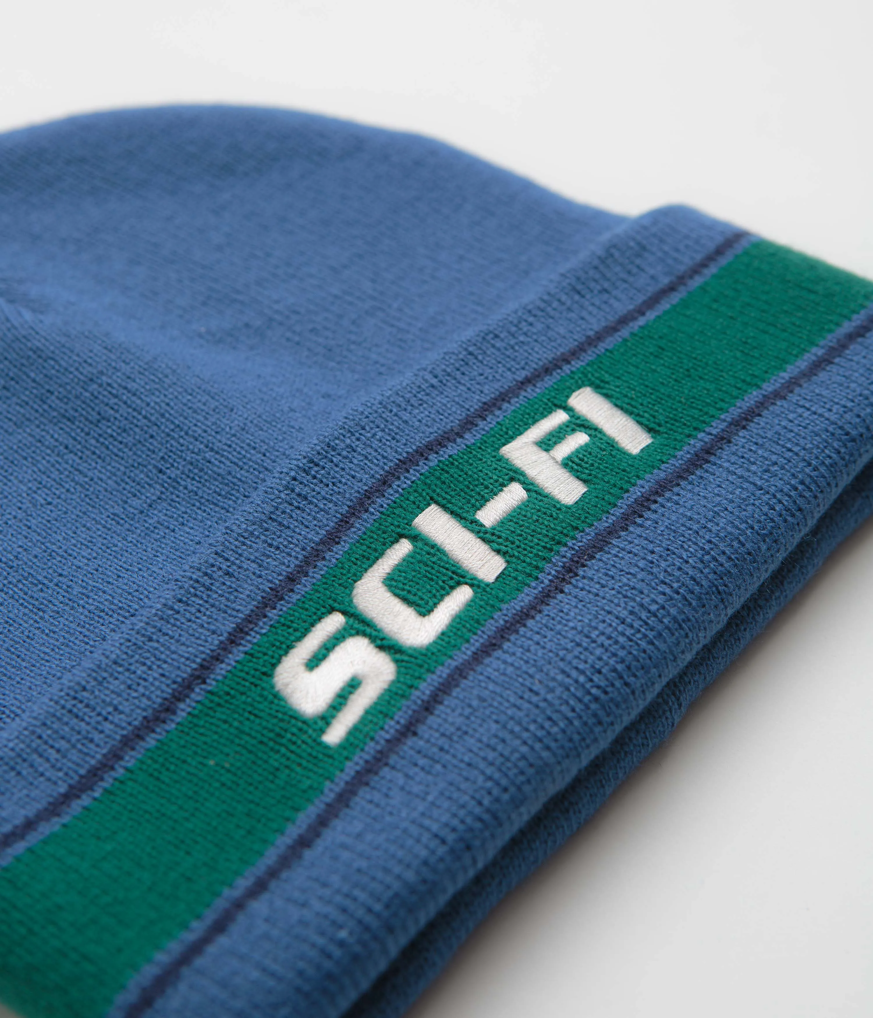 Sci-Fi Fantasy Striped Logo Beanie - Blue