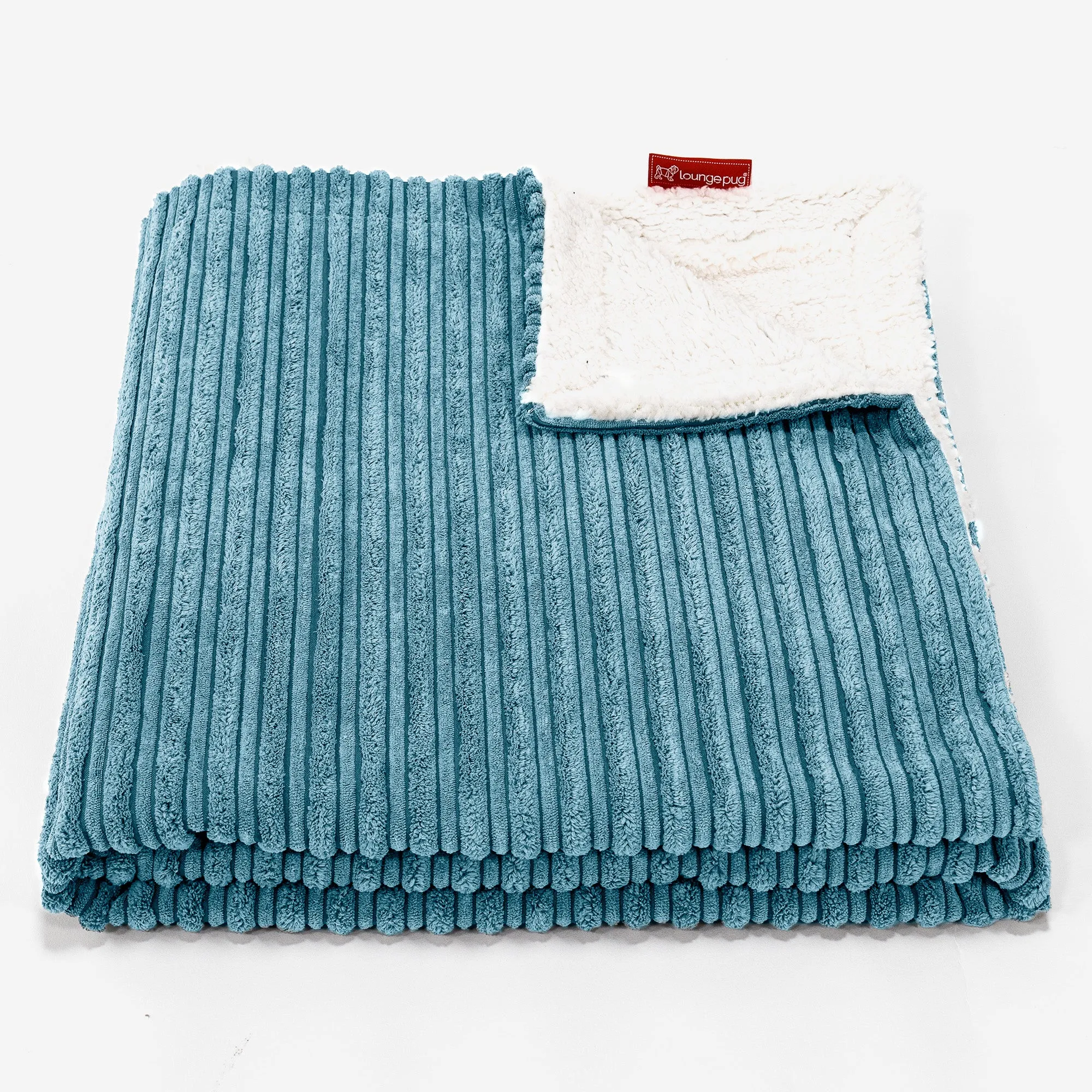 Sherpa Throw / Blanket - Cord Aegean Blue