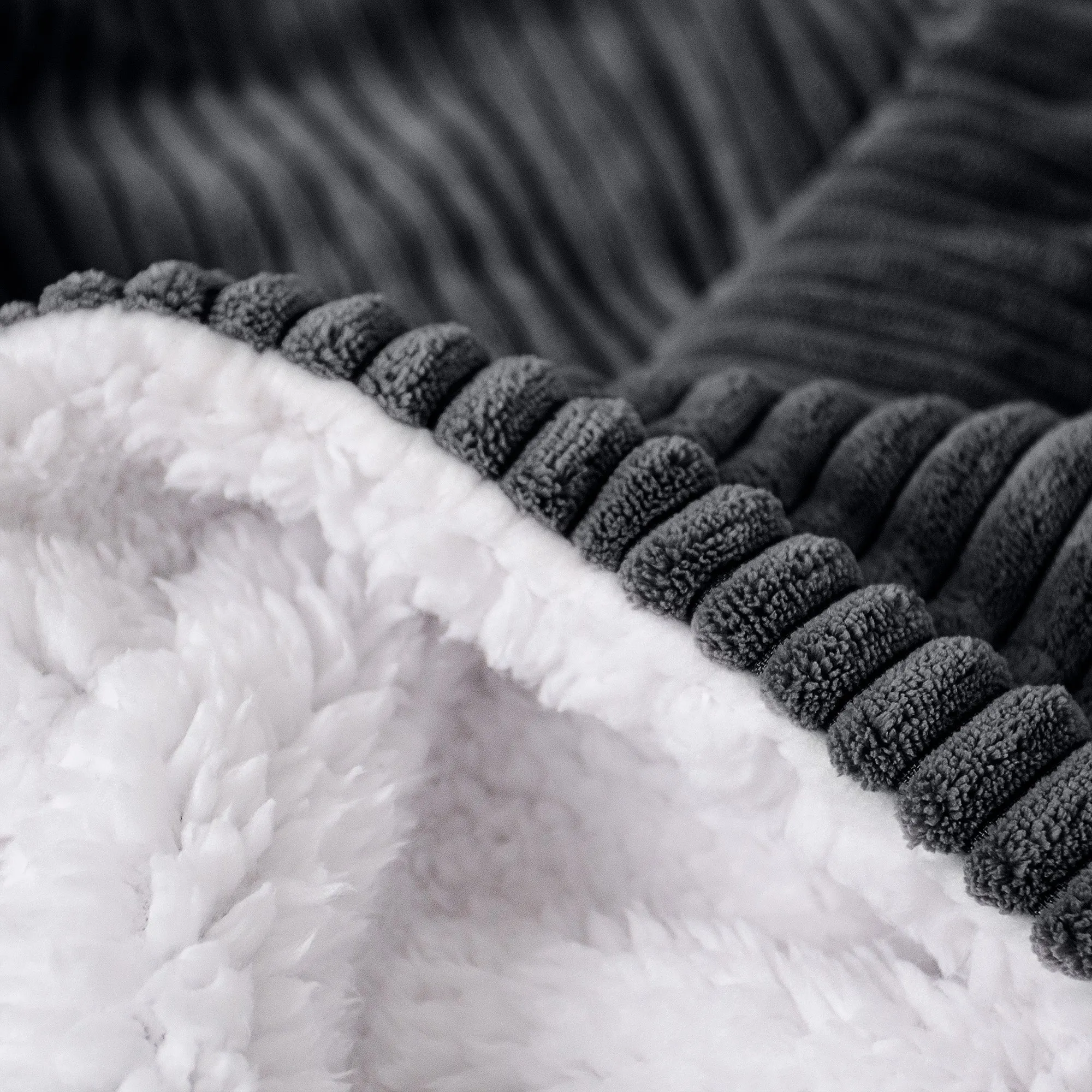 Sherpa Throw / Blanket - Cord Black