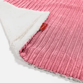 Sherpa Throw / Blanket - Cord Coral Pink