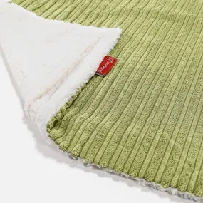 Sherpa Throw / Blanket - Cord Lime Green