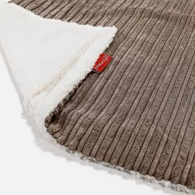 Sherpa Throw / Blanket - Cord Mocha Brown