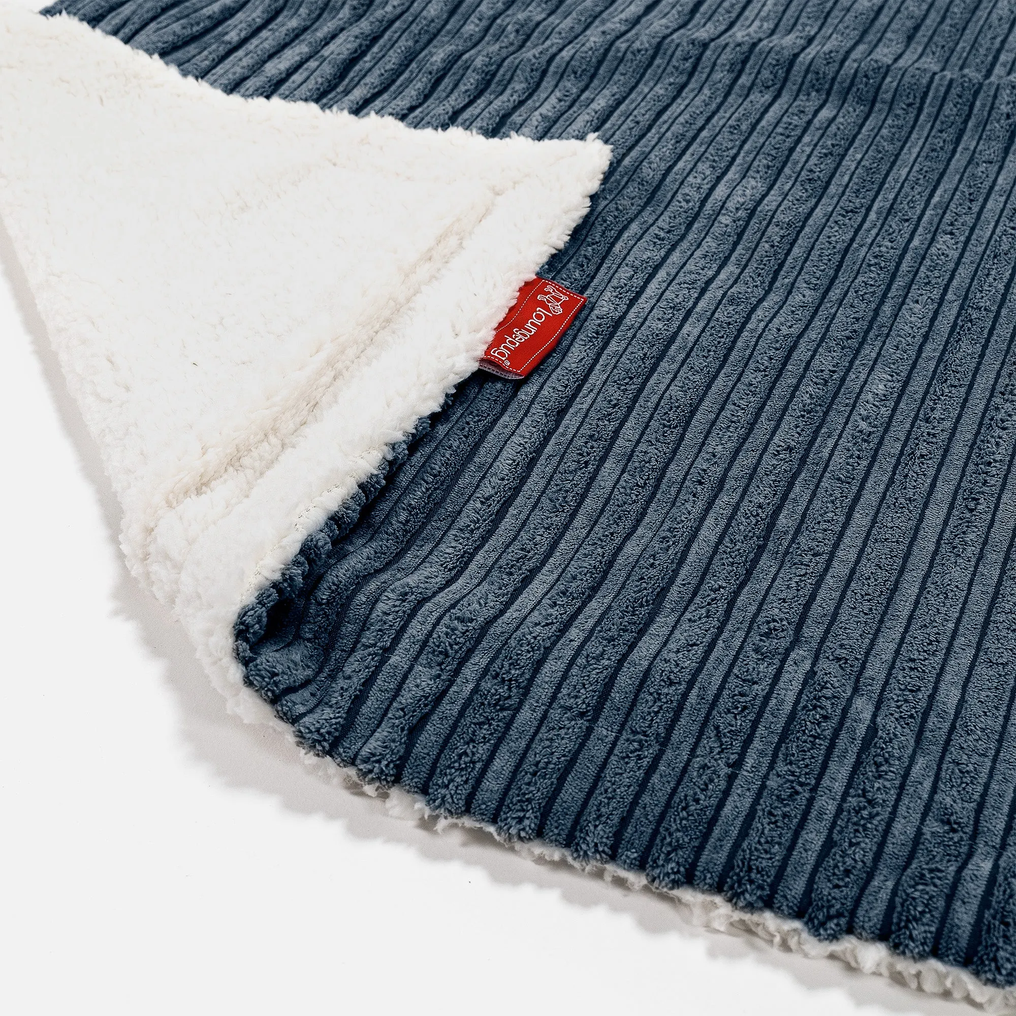 Sherpa Throw / Blanket - Cord Navy Blue