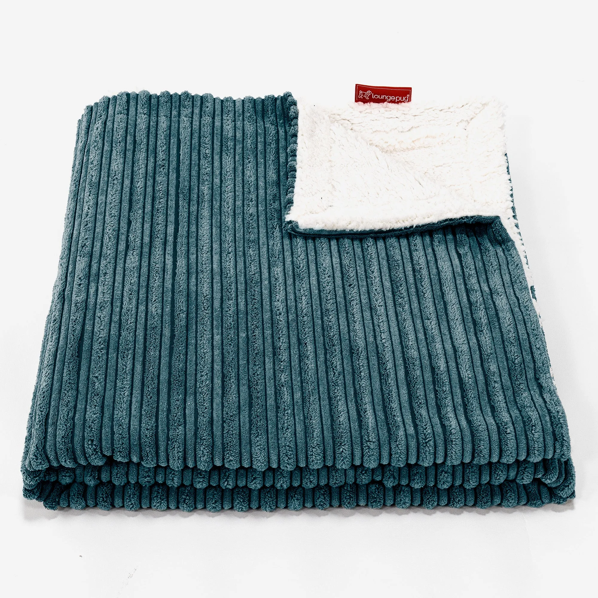 Sherpa Throw / Blanket - Cord Teal Blue