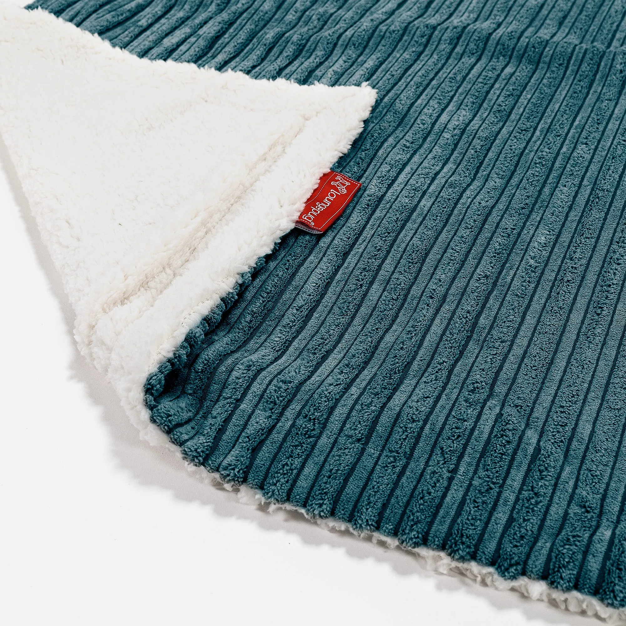 Sherpa Throw / Blanket - Cord Teal Blue