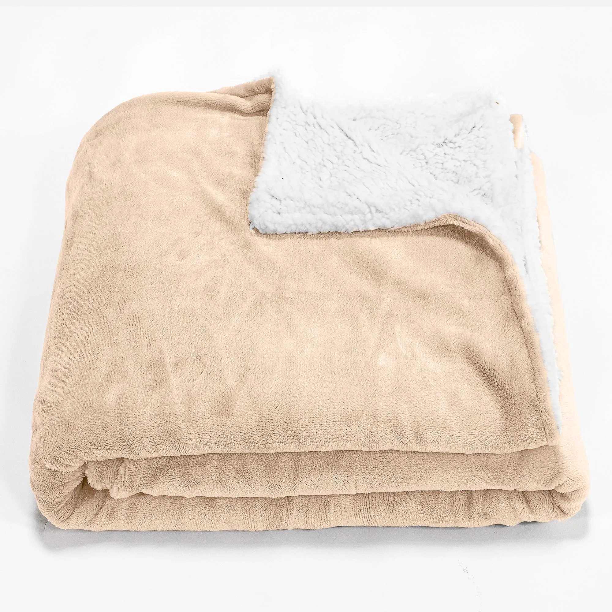 Sherpa Throw / Blanket - Fleece Cream