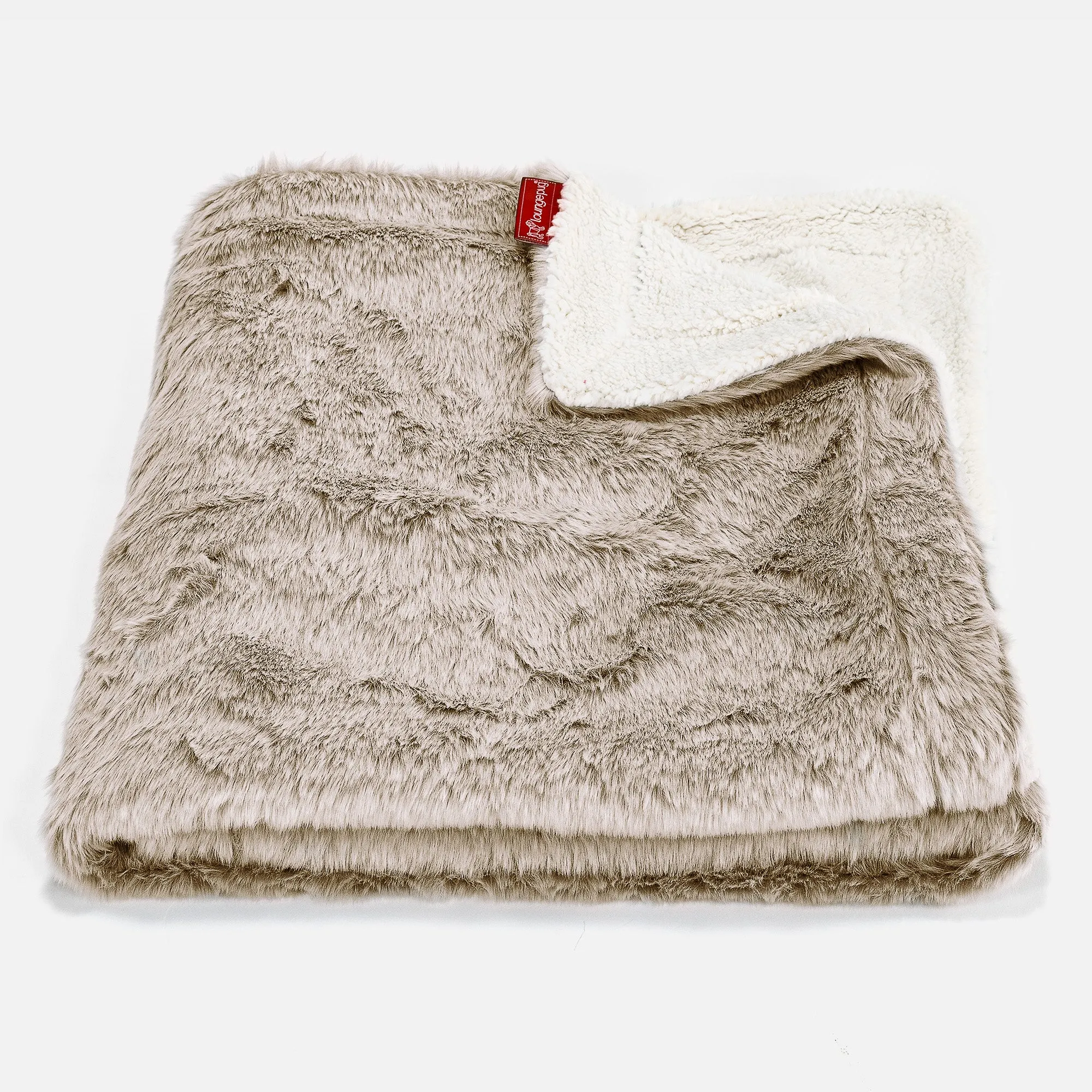 Sherpa Throw / Blanket - Fluffy Faux Fur Rabbit Golden Brown