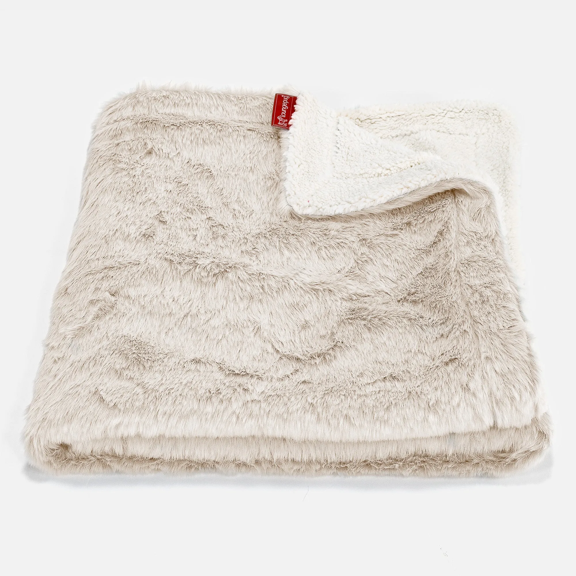 Sherpa Throw / Blanket - Fluffy Faux Fur Rabbit White