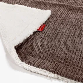 Sherpa Throw / Blanket - Pom Pom Chocolate Brown