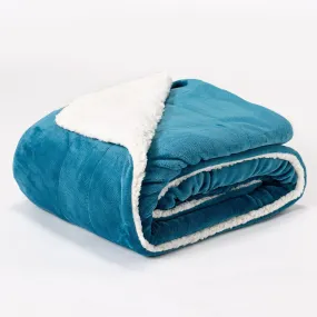 Sherpa Throw / Blanket - Teal Blue