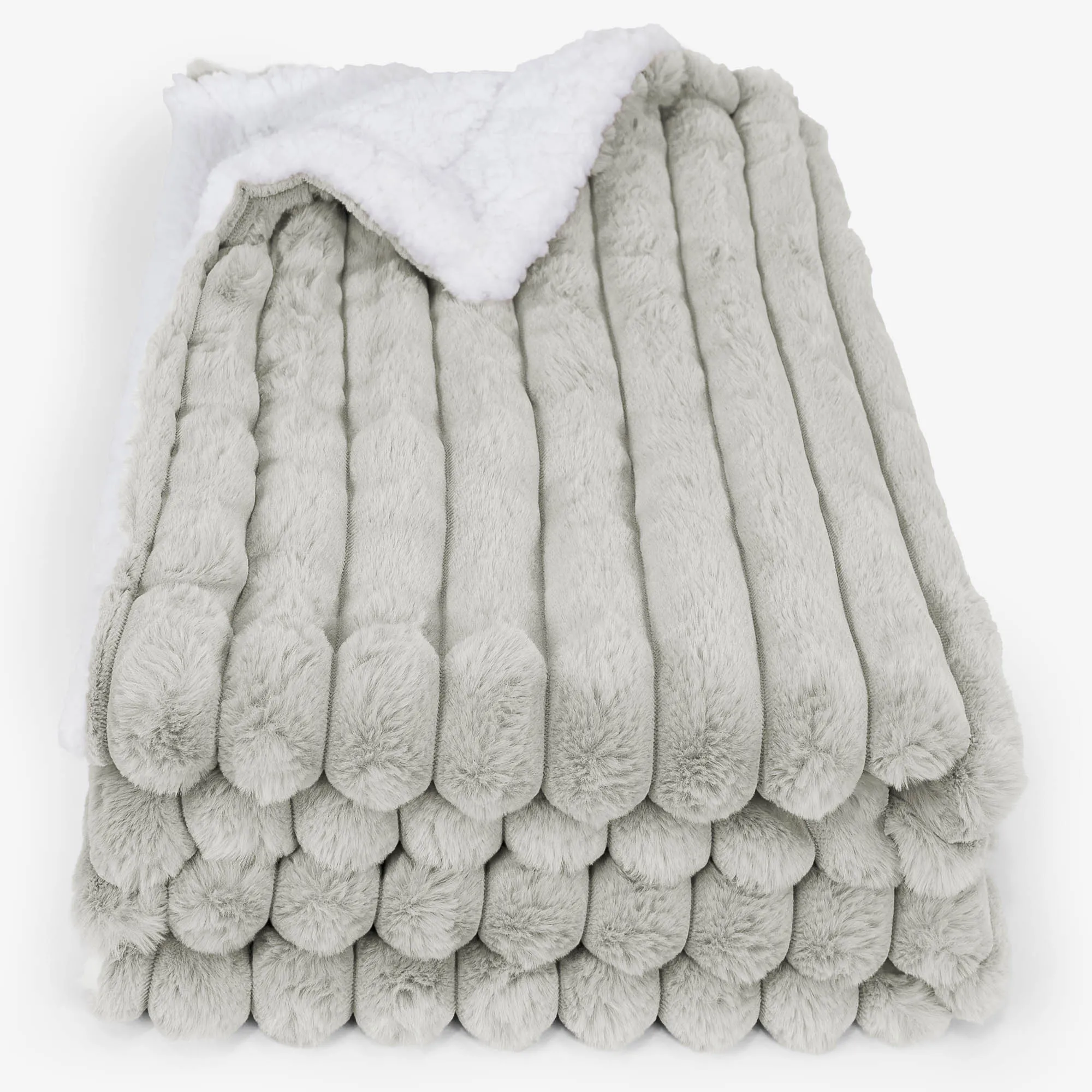 Sherpa Throw / Blanket - Ultra Plush Cord Sage Green