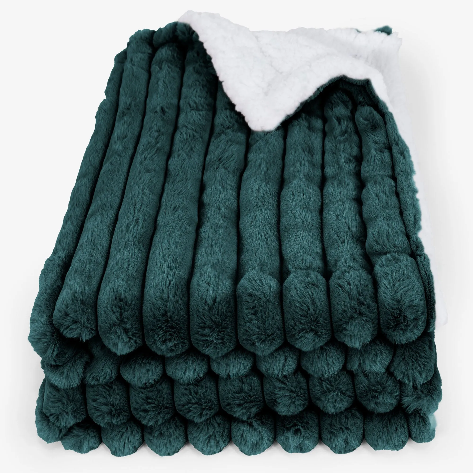 Sherpa Throw / Blanket - Ultra Plush Cord Teal