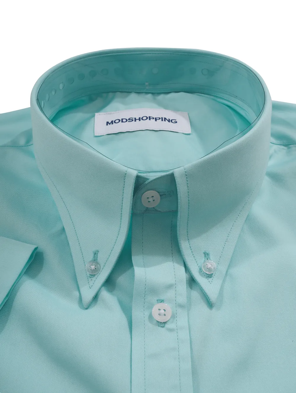 Short Sleeve Shirt | 60S Mod Style Sea Green Color Shirt For Man