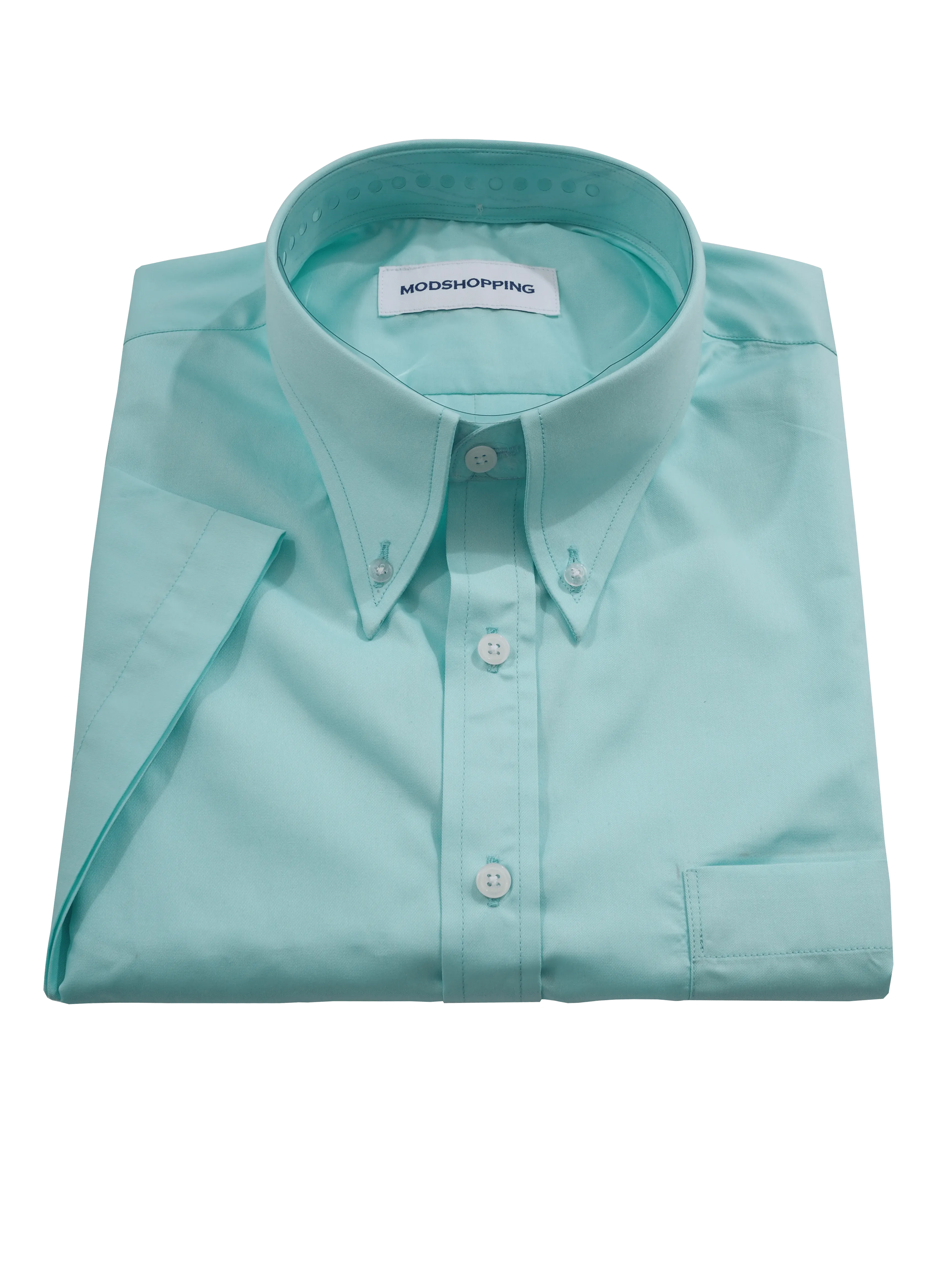 Short Sleeve Shirt | 60S Mod Style Sea Green Color Shirt For Man