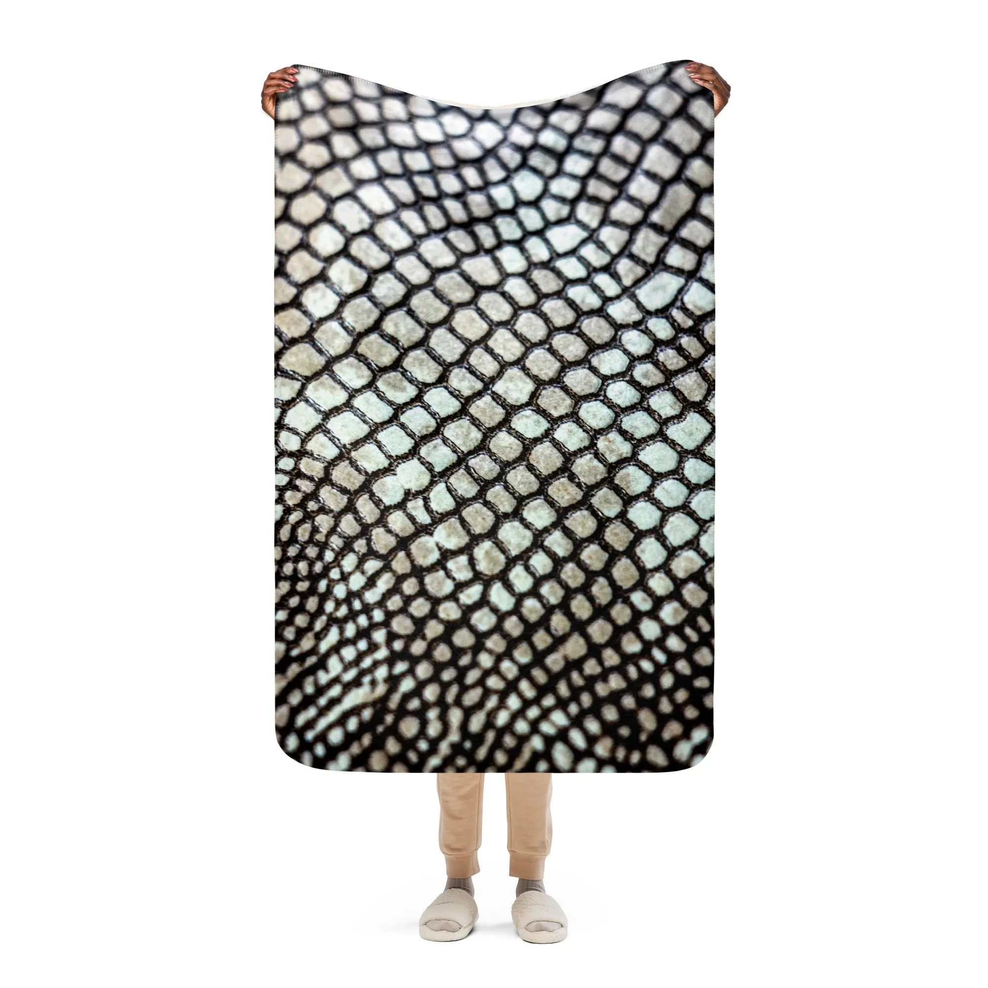 Snake Skin Print Sherpa blanket lioness-love