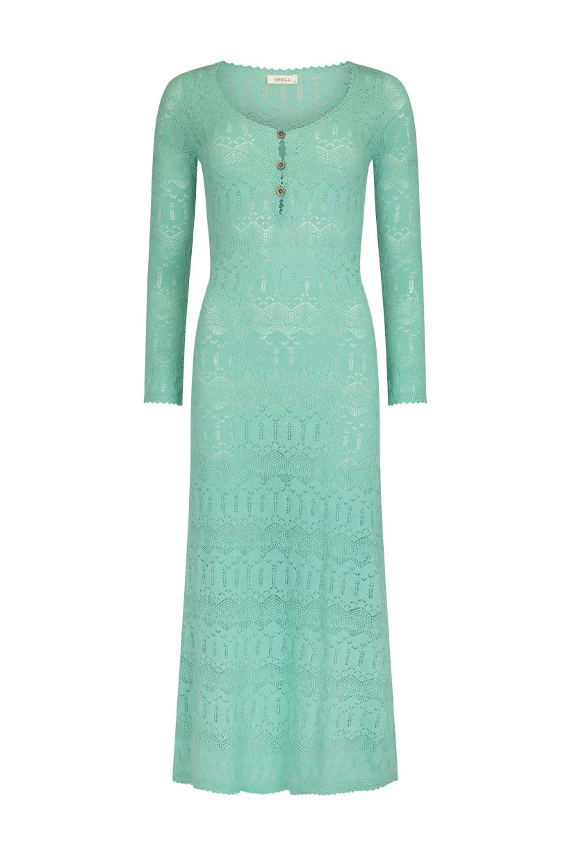 Spell - Siesta Pointelle Dress (Seafoam)