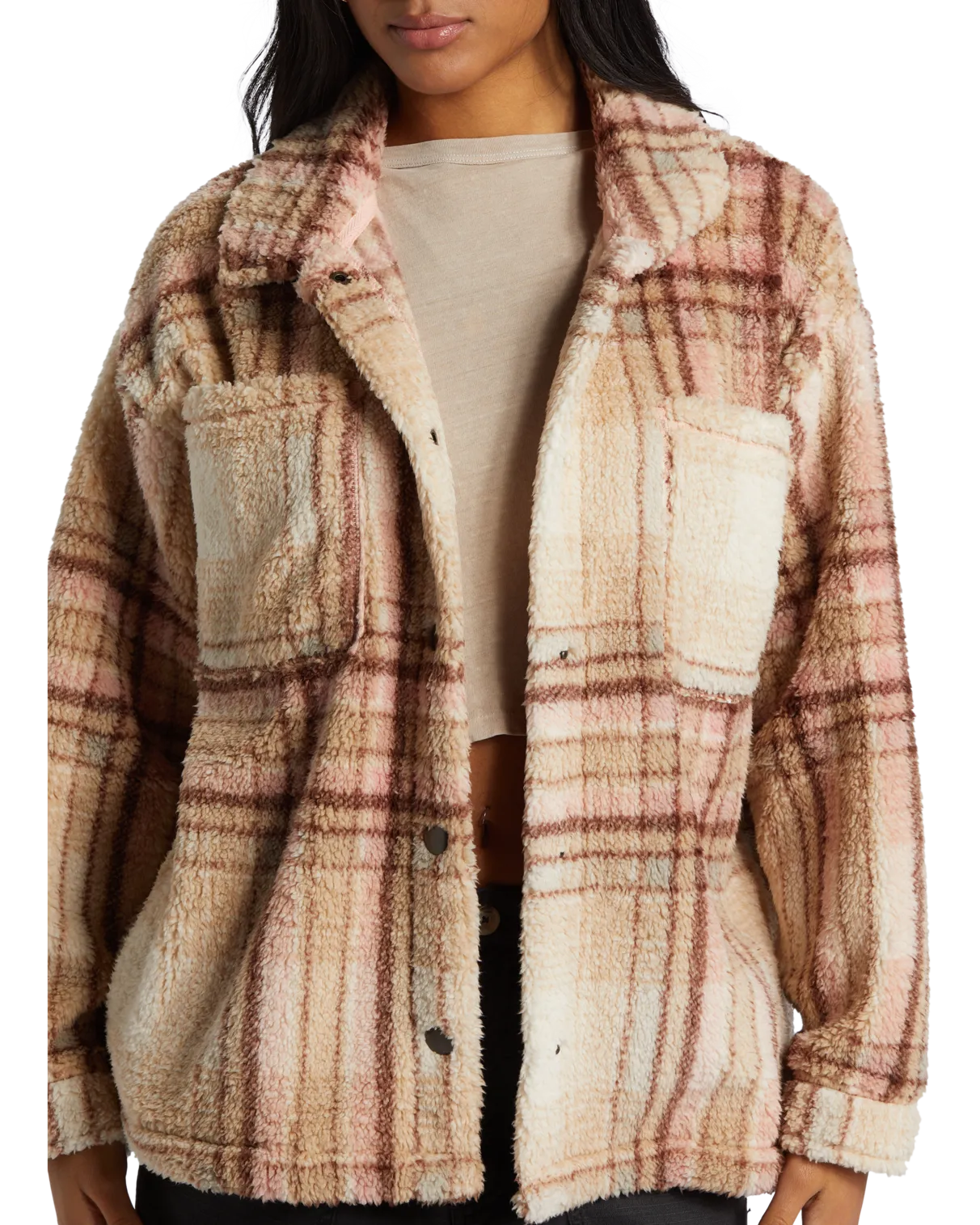 Sundown Fleece in Dusty Peach