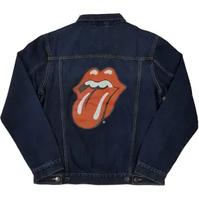 The Rolling Stones Unisex Denim Jacket: Classic Tongue (Back Print)