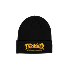 Thrasher Fire Logo Beanie - Black