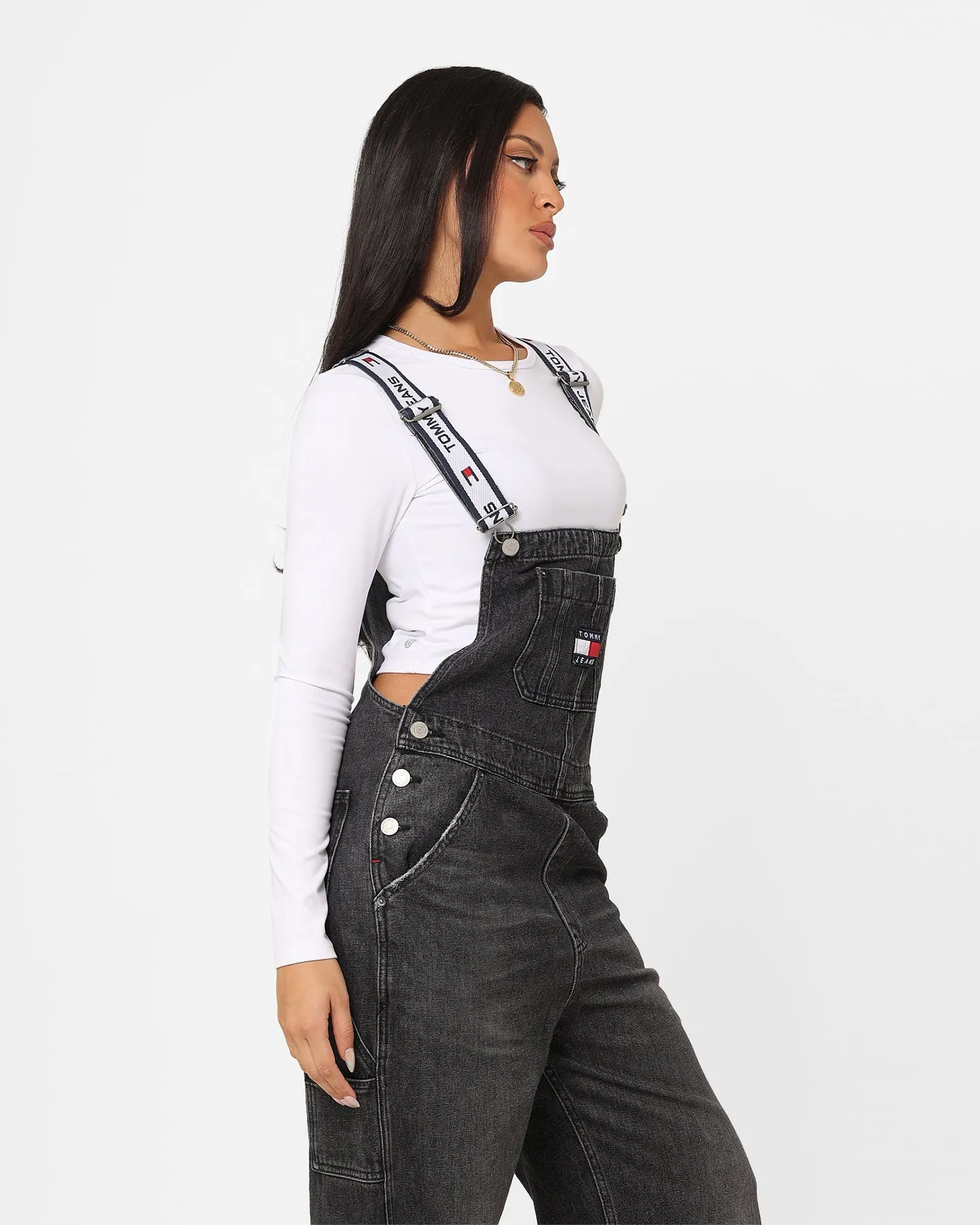 Tommy Jeans Women's Denim Dungaree Denim Black