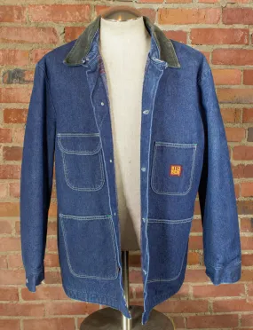 Vintage 70s Big Ben Blanket Lined Denim Chore Jacket  Corduroy Collar XL