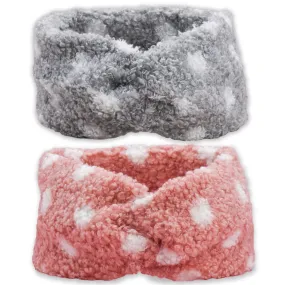 Wide Criss Cross Sherpa Headbands - 2 Pack