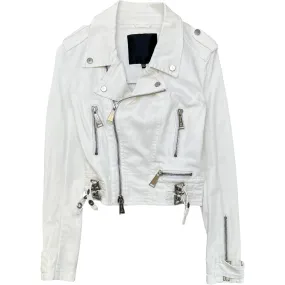 Women's Embellished Skull Jacket White Size S