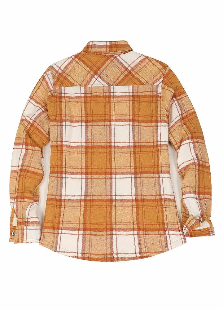 Womens Snap Plaid Flannel Jacket, Sherpa-Lined Shacket