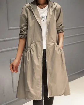 Women's Stylish Waterproof Trench Coat with Button Closure | Ideal for Autumn/Winter