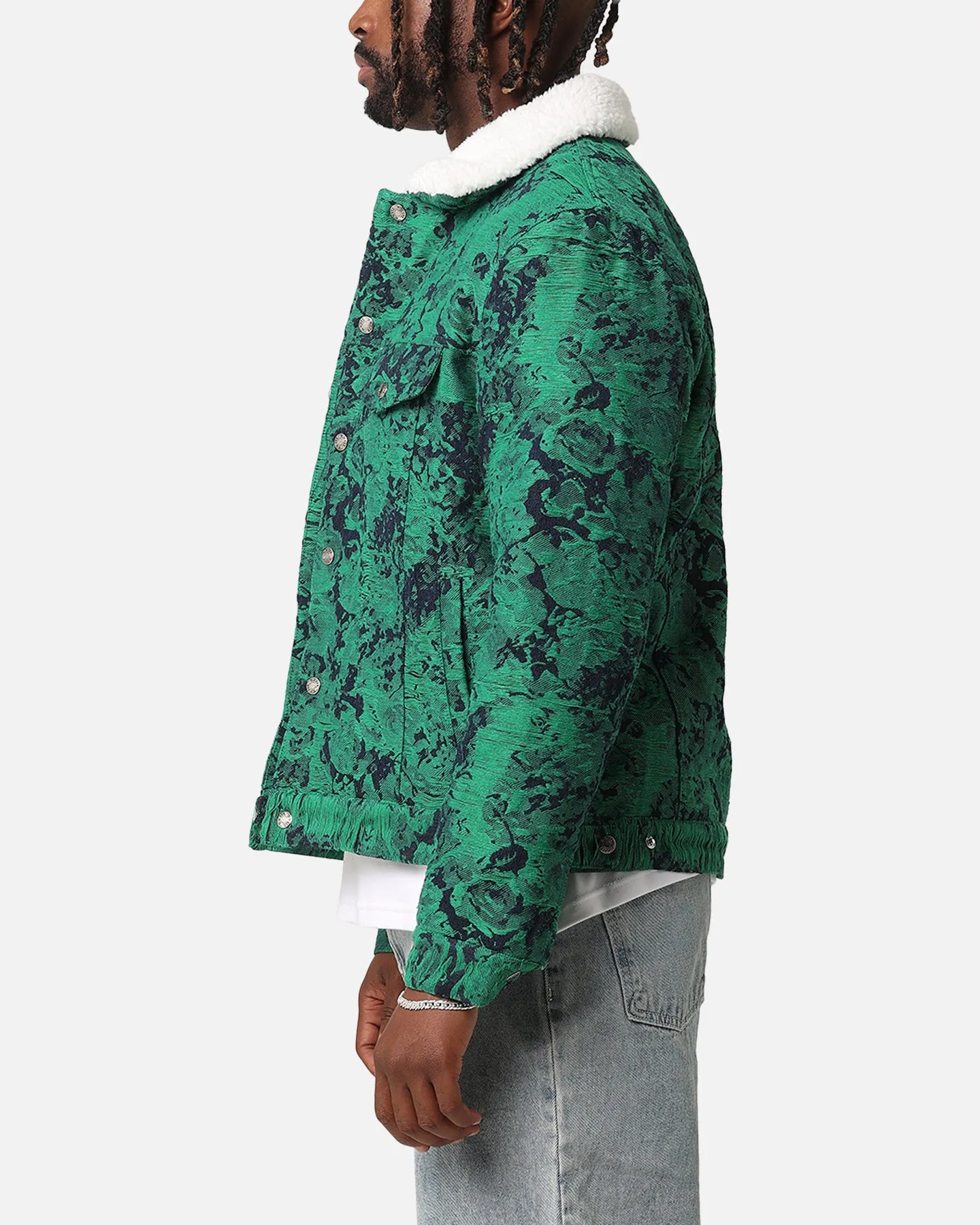 XXIII Chelsea Jacquard Sherpa Jacket Green/Blue