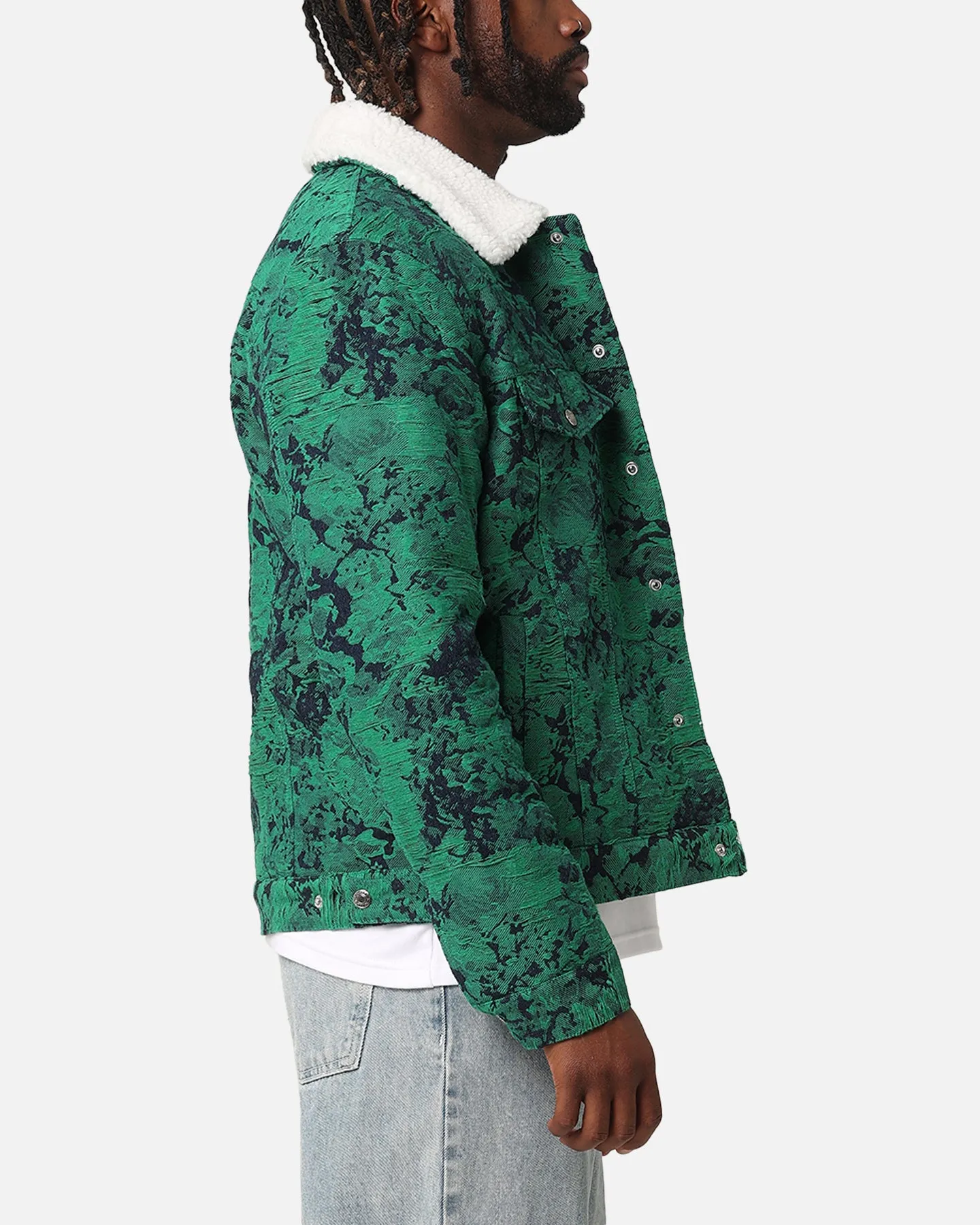 XXIII Chelsea Jacquard Sherpa Jacket Green/Blue